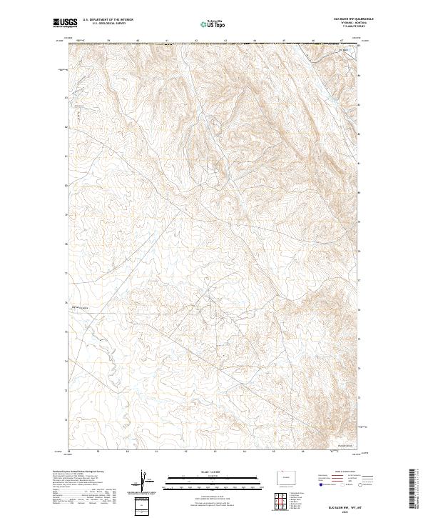 Elk Basin NW, WY-MT — USGS 7.5-minute topo (2021)