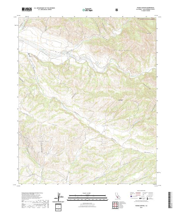 Foxen Canyon, CA — USGS 7.5-minute topo (2021)