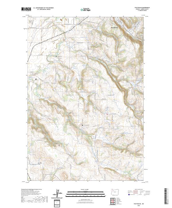Stayton NE, OR — USGS 7.5-minute topo (2024)