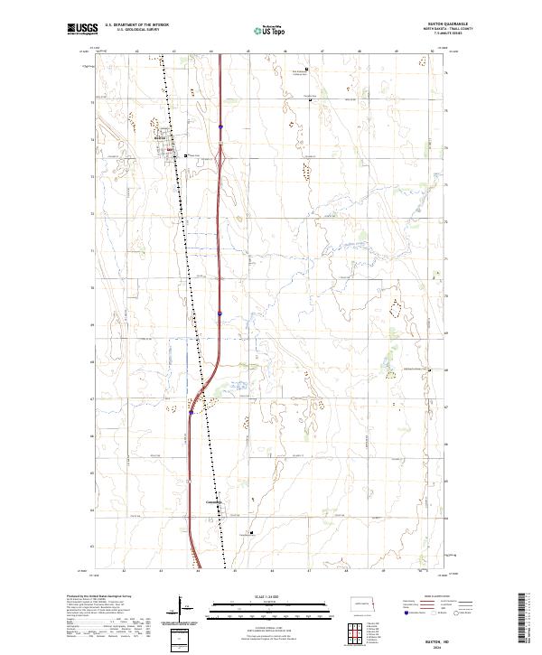 Buxton, ND — USGS 7.5-minute topo (2024)