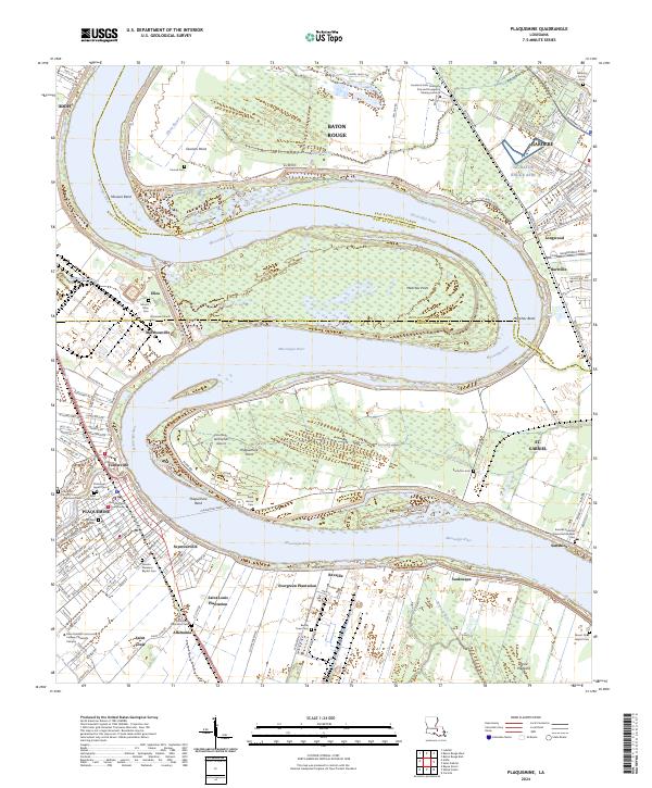 Plaquemine, LA — USGS 7.5-minute topo (2024)