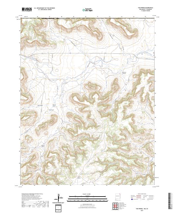 Tub Spring, NM-CO — USGS 7.5-minute topo (2023)