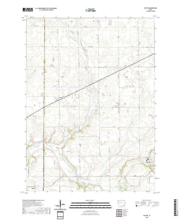Yetter, IA — USGS 7.5-minute topo (2022)