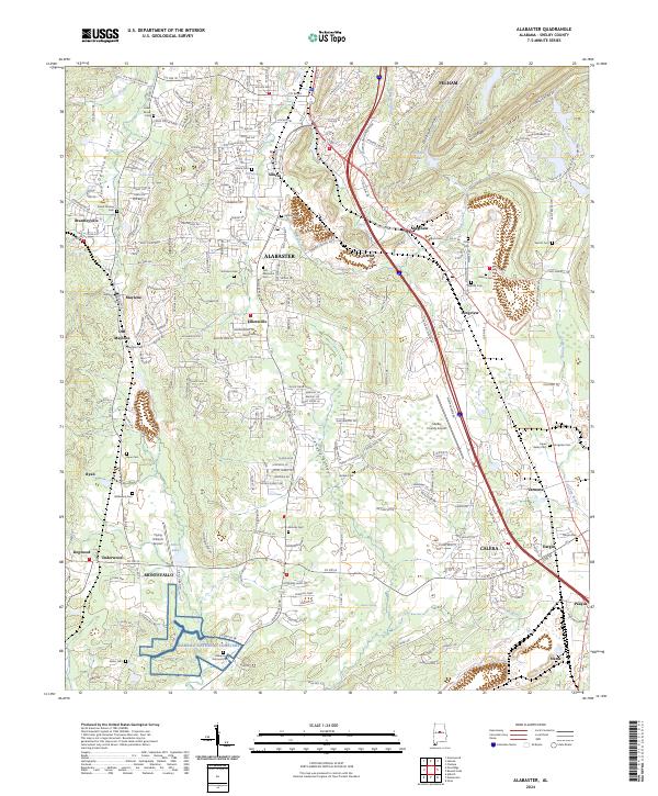 Alabaster, AL — USGS 7.5-minute topo (2024)
