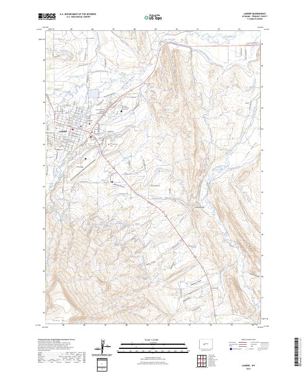 Lander, WY — USGS 7.5-minute topo (2023)