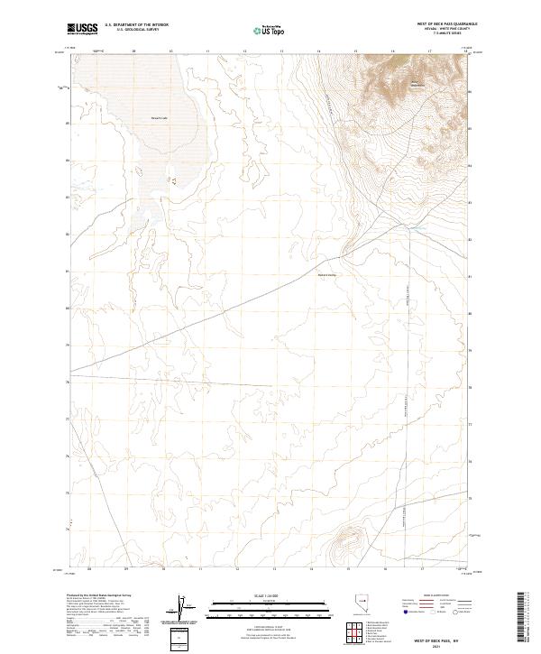 West of Beck Pass, NV — USGS 7.5-minute topo (2021)