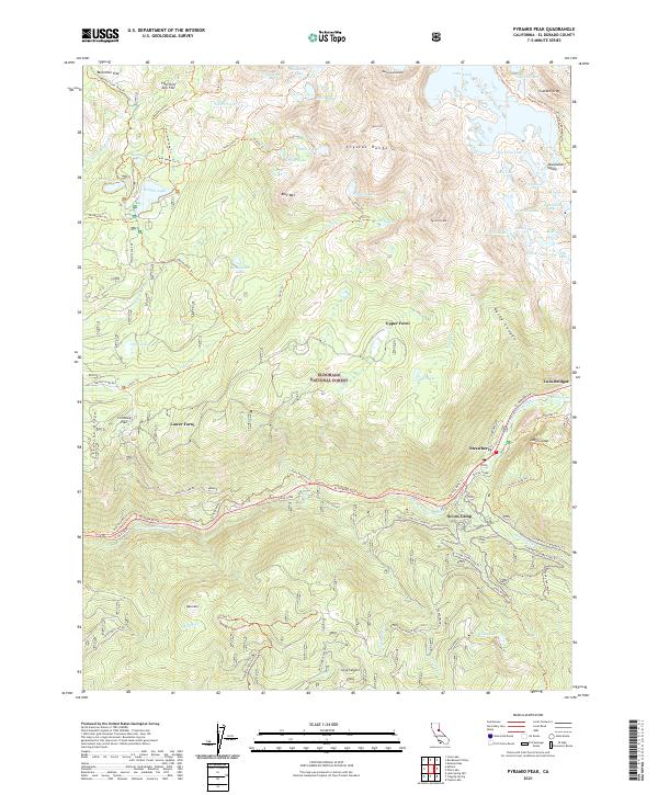Pyramid Peak, CA — USGS 7.5-minute topo (2021)