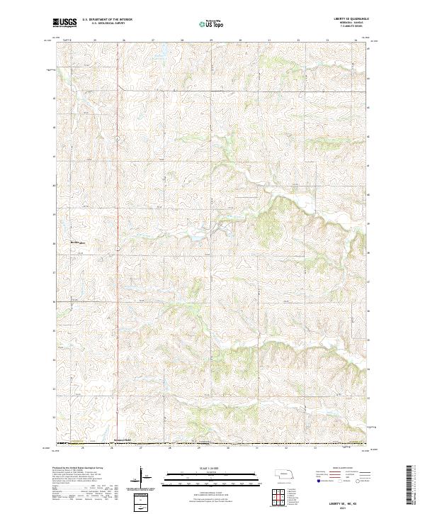 Liberty SE, NE-KS — USGS 7.5-minute topo (2021)