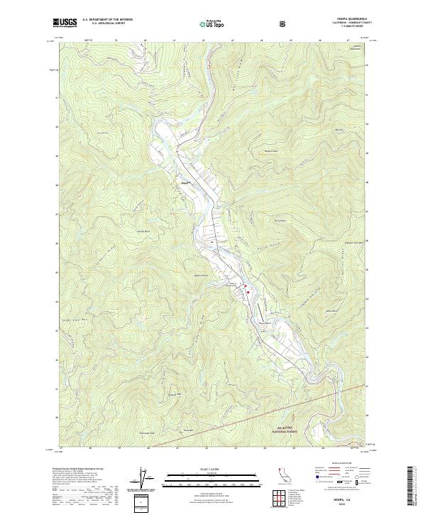 Hoopa, CA — USGS 7.5-minute topo (2022)