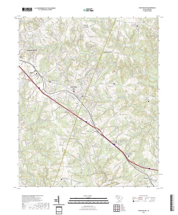 Fountain Inn, SC — USGS 7.5-minute topo (2024)