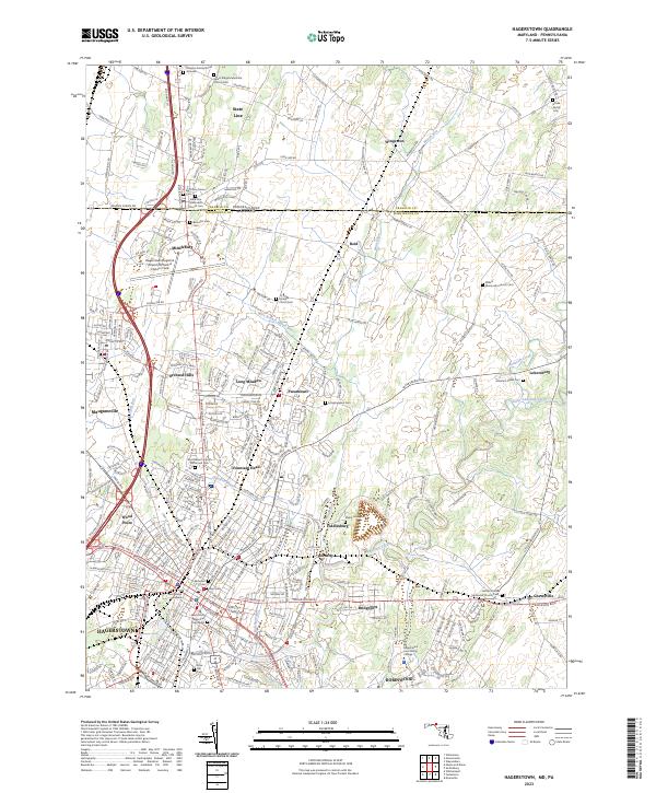 Hagerstown, MD-PA — USGS 7.5-minute topo (2023)