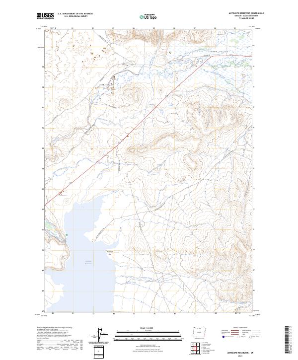 Antelope Reservoir, OR — USGS 7.5-minute topo (2024)