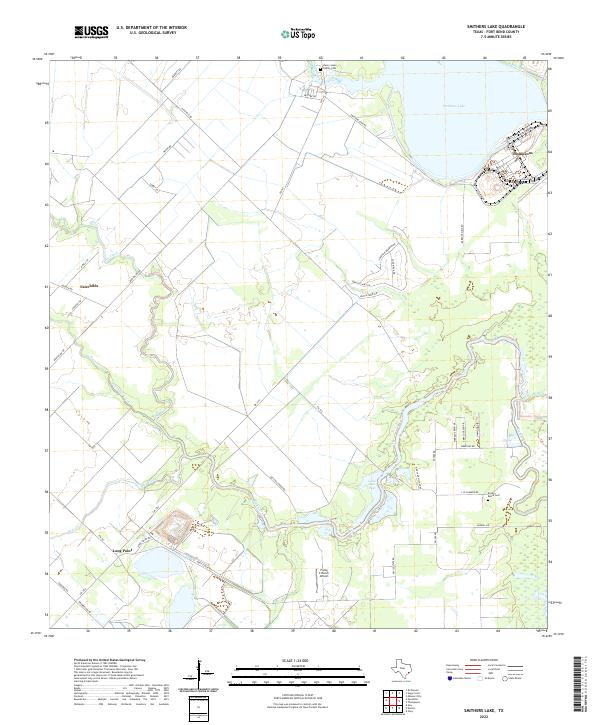 Smithers Lake, TX — USGS 7.5-minute topo (2022)