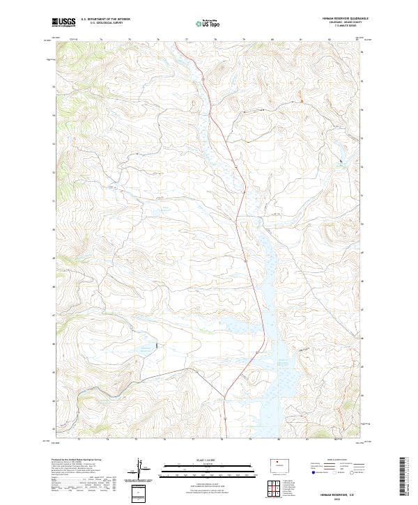 Hinman Reservoir, CO — USGS 7.5-minute topo (2022)