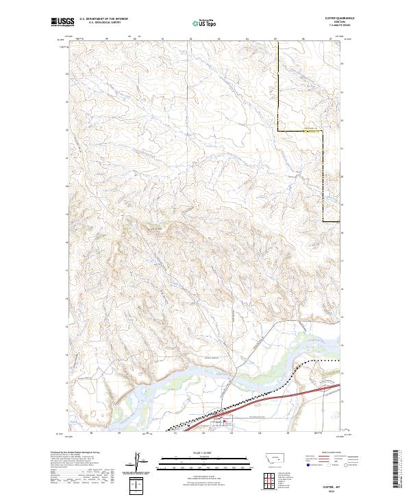 Custer, MT — USGS 7.5-minute topo (2024)