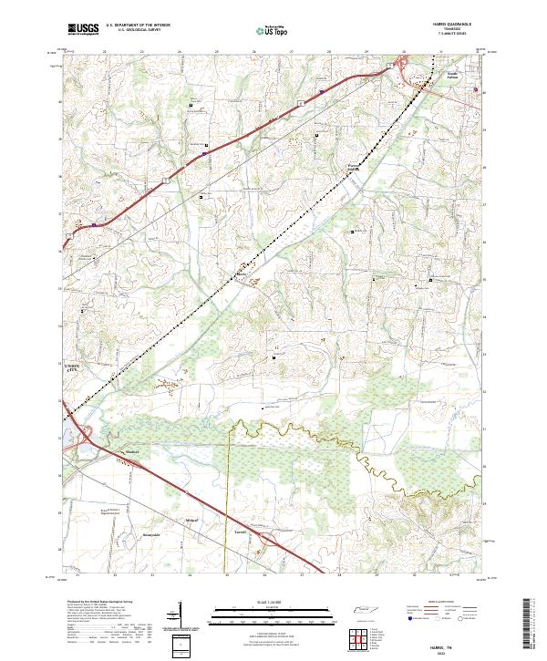 Harris, TN — USGS 7.5-minute topo (2022)