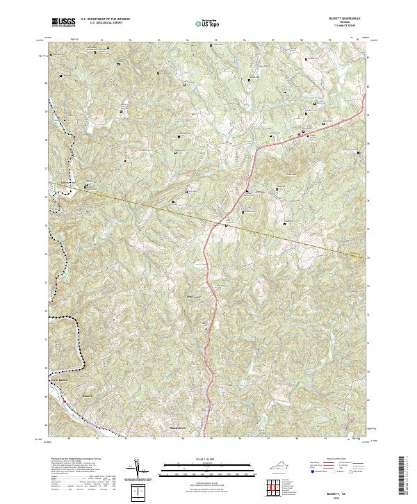 Bassett, VA — USGS 7.5-minute topo (2022)
