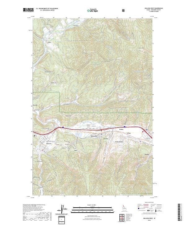 Kellogg West, ID — USGS 7.5-minute topo (2024)