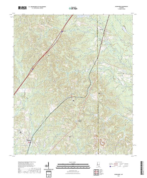 Heidelberg, MS — USGS 7.5-minute topo (2024)