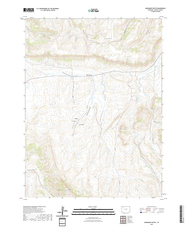 Monument Butte, CO — USGS 7.5-minute topo (2022)
