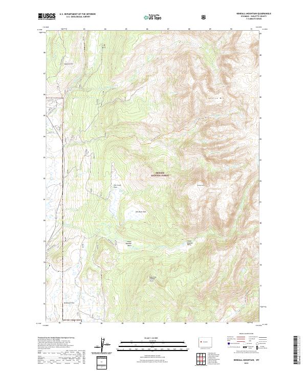 Kendall Mountain, WY — USGS 7.5-minute topo (2021)