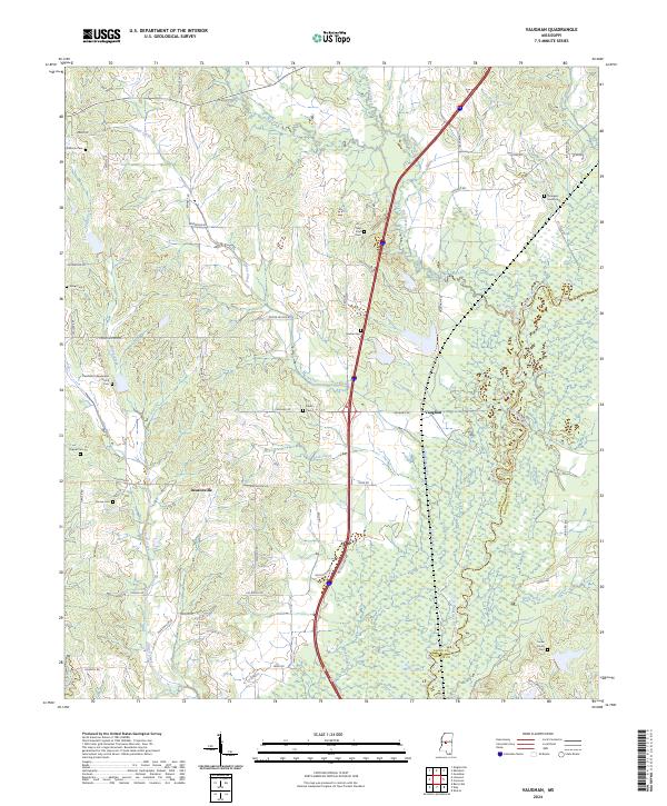 Vaughan, MS — USGS 7.5-minute topo (2024)