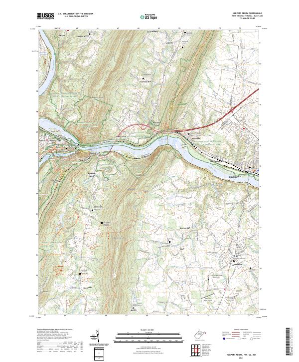 Harpers Ferry, WV-VA-MD — USGS 7.5-minute topo (2023)