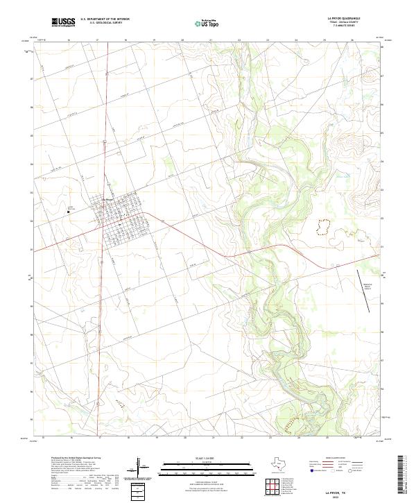 La Pryor, TX — USGS 7.5-minute topo (2022)