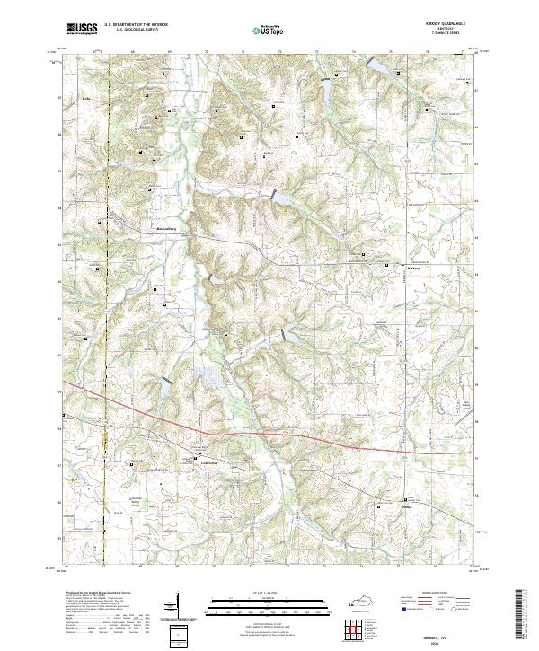 Kirksey, KY — USGS 7.5-minute topo (2022)