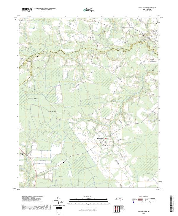 Wallace West, NC — USGS 7.5-minute topo (2022)