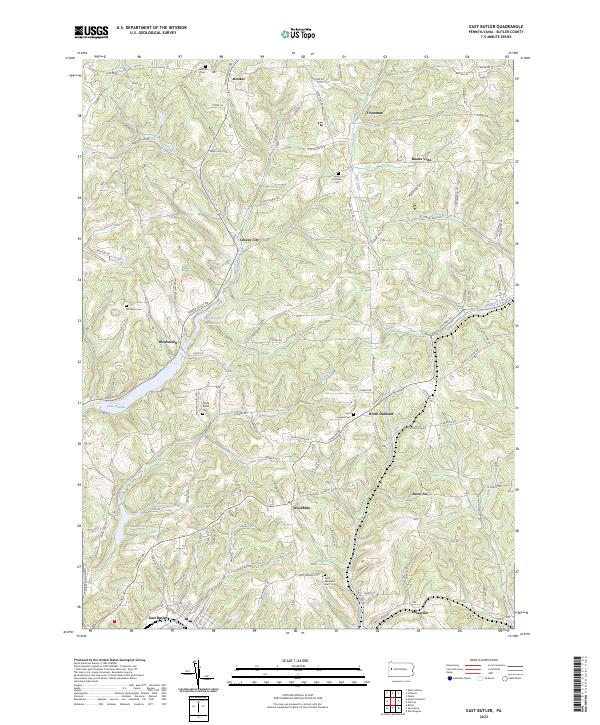 East Butler, PA — USGS 7.5-minute topo (2023)