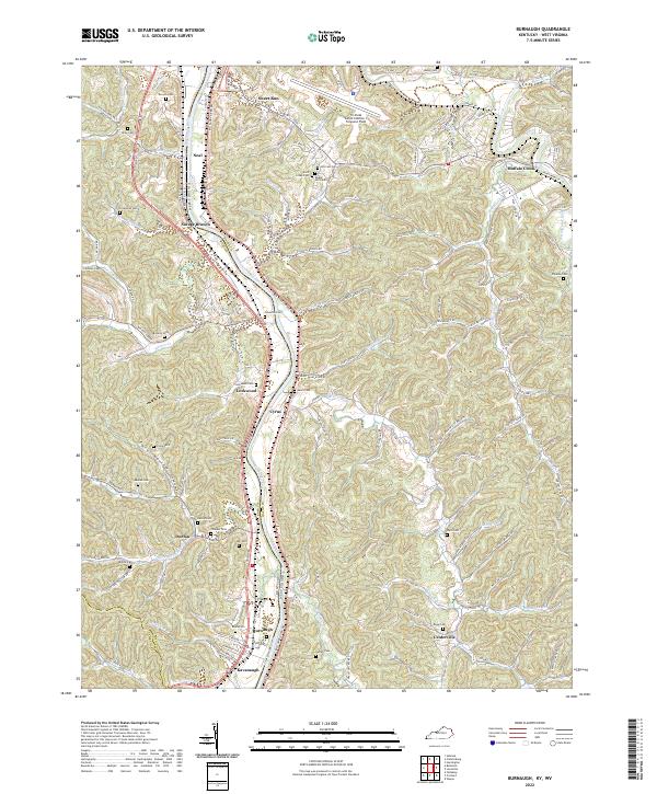 Burnaugh, KY-WV — USGS 7.5-minute topo (2022)