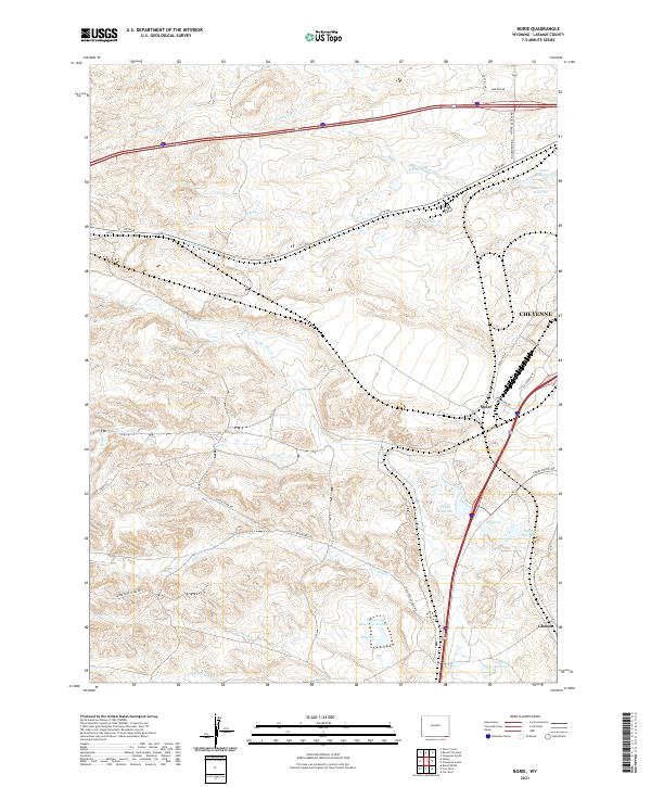Borie, WY — USGS 7.5-minute topo (2021)