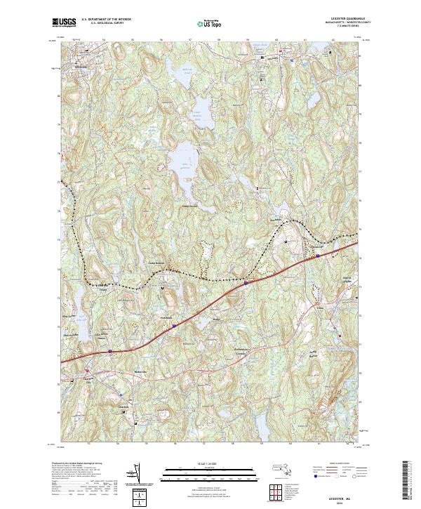 Leicester, MA — USGS 7.5-minute topo (2024)