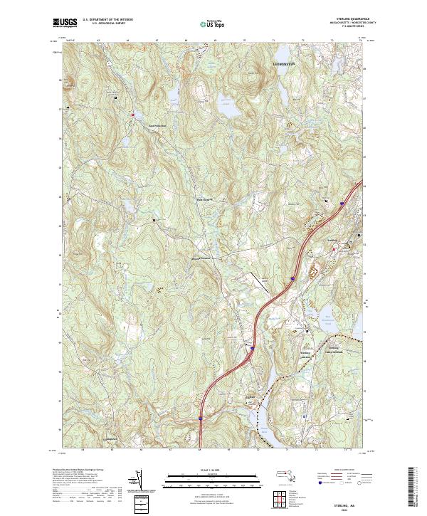 Sterling, MA — USGS 7.5-minute topo (2024)