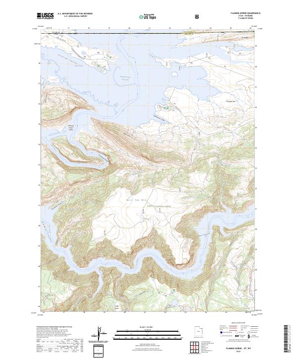 Flaming Gorge, UT-WY — USGS 7.5-minute topo (2023)
