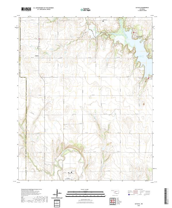 Alfalfa, OK — USGS 7.5-minute topo (2022)
