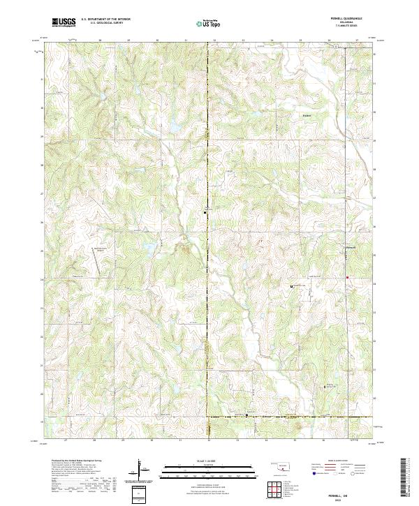 Pernell, OK — USGS 7.5-minute topo (2022)