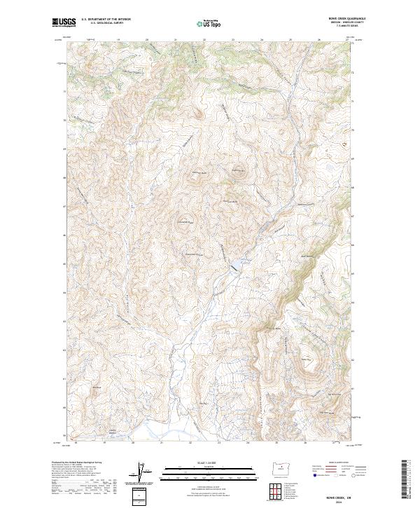 Rowe Creek, OR — USGS 7.5-minute topo (2024)