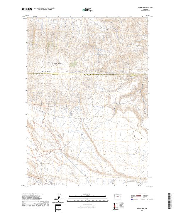 West Butte, OR — USGS 7.5-minute topo (2023)