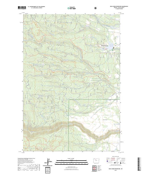 Rock Creek Reservoir, OR — USGS 7.5-minute topo (2023)