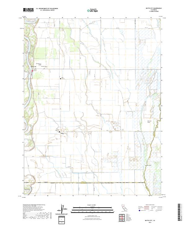 Butte City, CA — USGS 7.5-minute topo (2021)