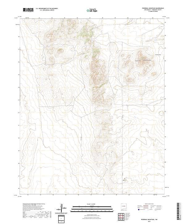 Pedernal Mountain, NM — USGS 7.5-minute topo (2023)