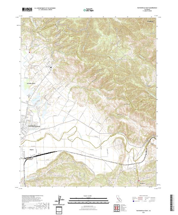 Watsonville East, CA — USGS 7.5-minute topo (2021)
