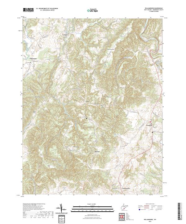 Williamsburg, WV — USGS 7.5-minute topo (2023)