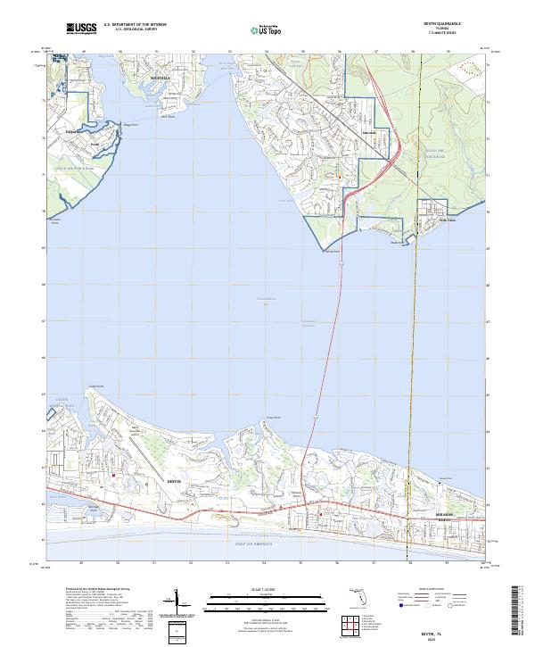 Destin, FL — USGS 7.5-minute topo (2025)