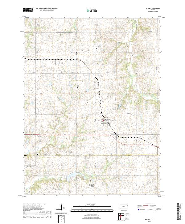 Everest, KS — USGS 7.5-minute topo (2022)