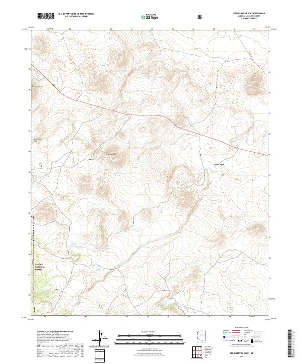 Springerville NW, AZ — USGS 7.5-minute topo (2021)