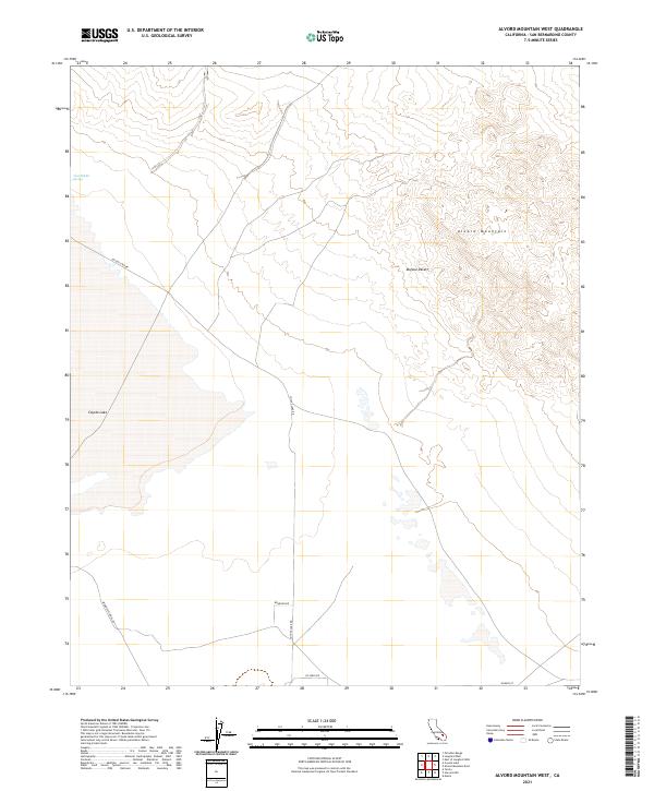 Alvord Mountain West, CA — USGS 7.5-minute topo (2021)