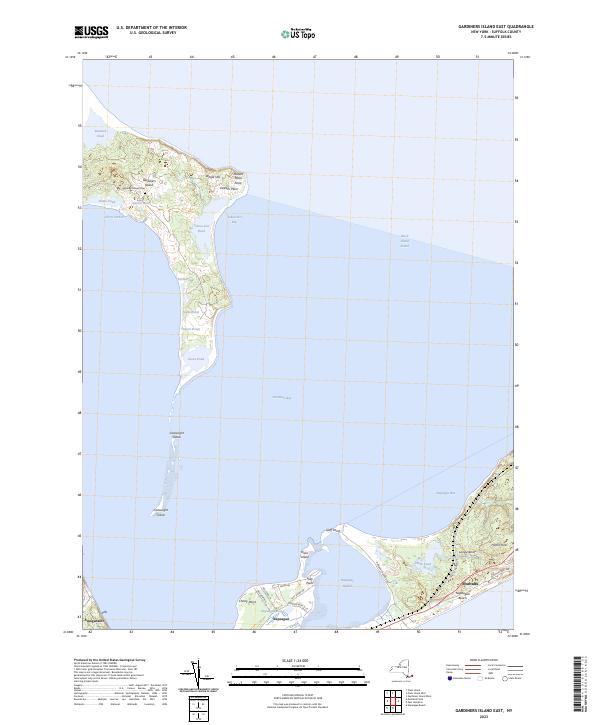 Gardiners Island East, NY — USGS 7.5-minute topo (2023)